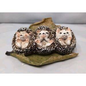 Top Collection Miniature Fairy Garden Terrarium 3 No Evil Baby Hedgehogs...
